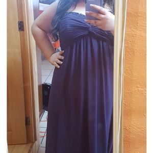 Plum Strapless Formal Dress